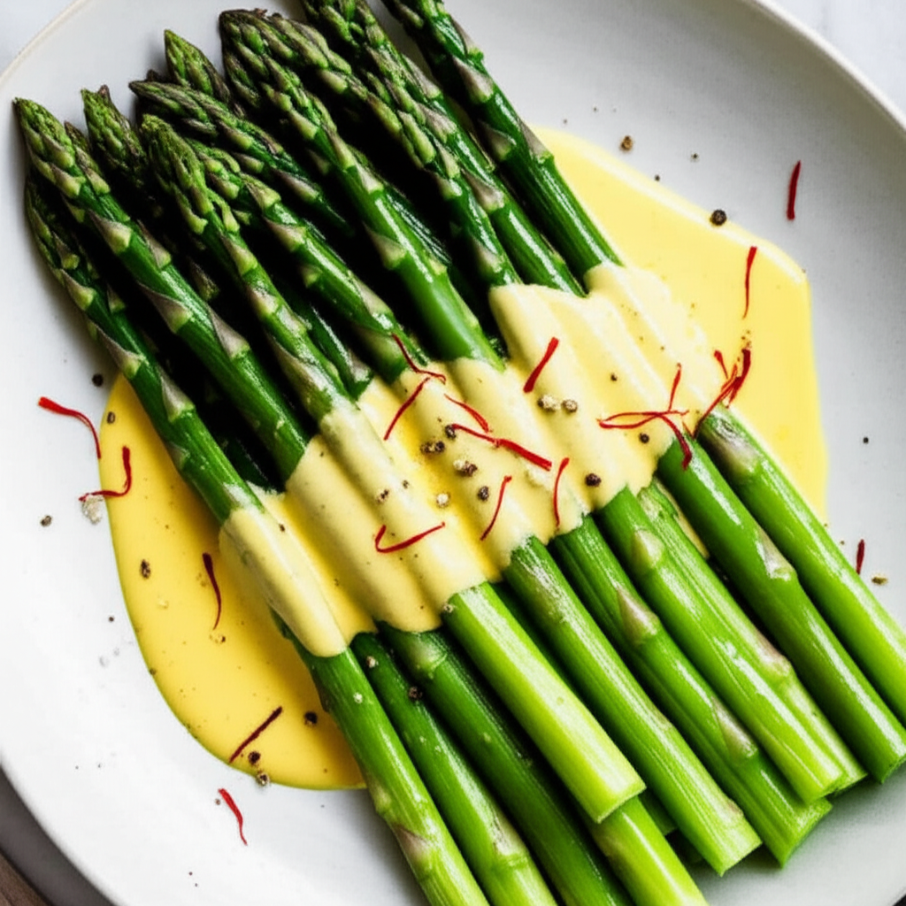 Asparagus With Saffron Mint Sauce image