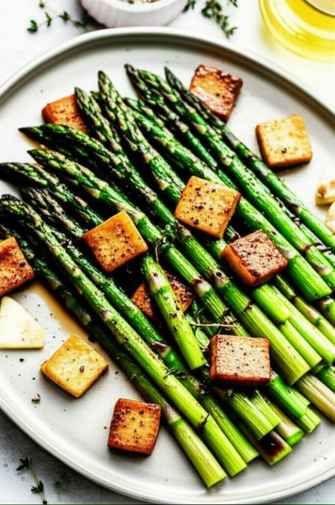 Asparagus With Tofu And Balsamic Butter image
