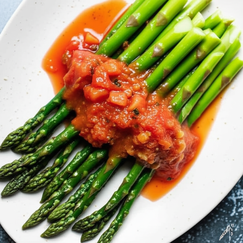 Asparagus With Warm Tomato Vinagrette image
