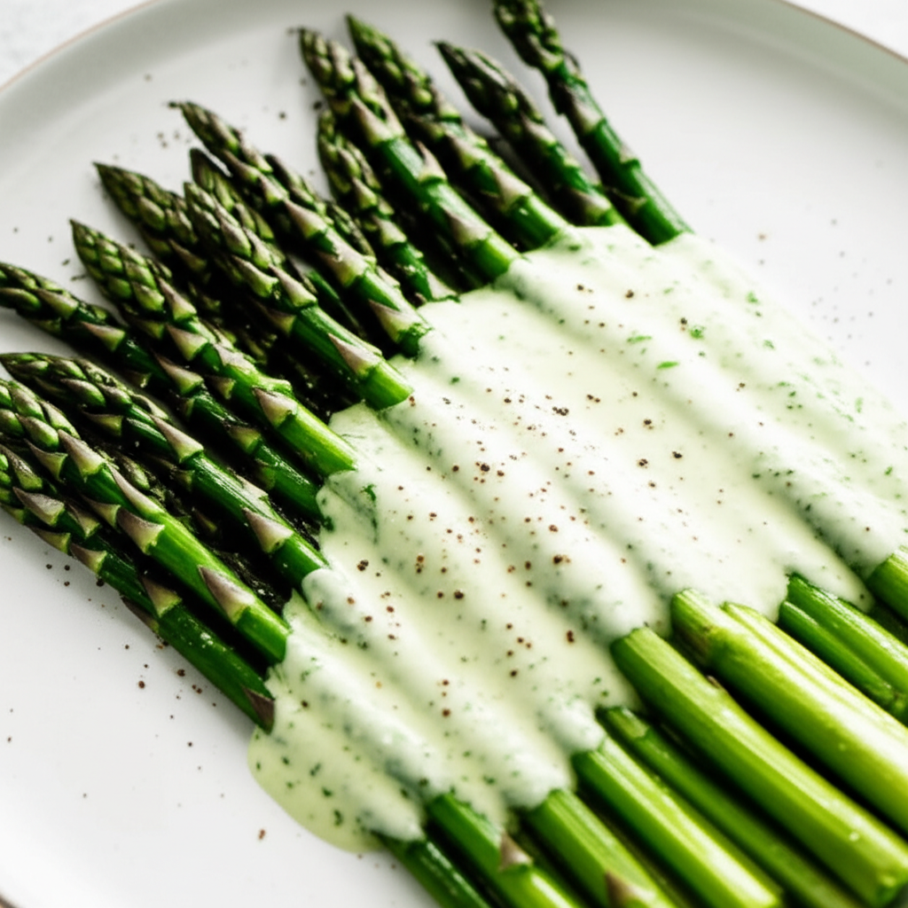 Asparagus With Watercress Sauce image