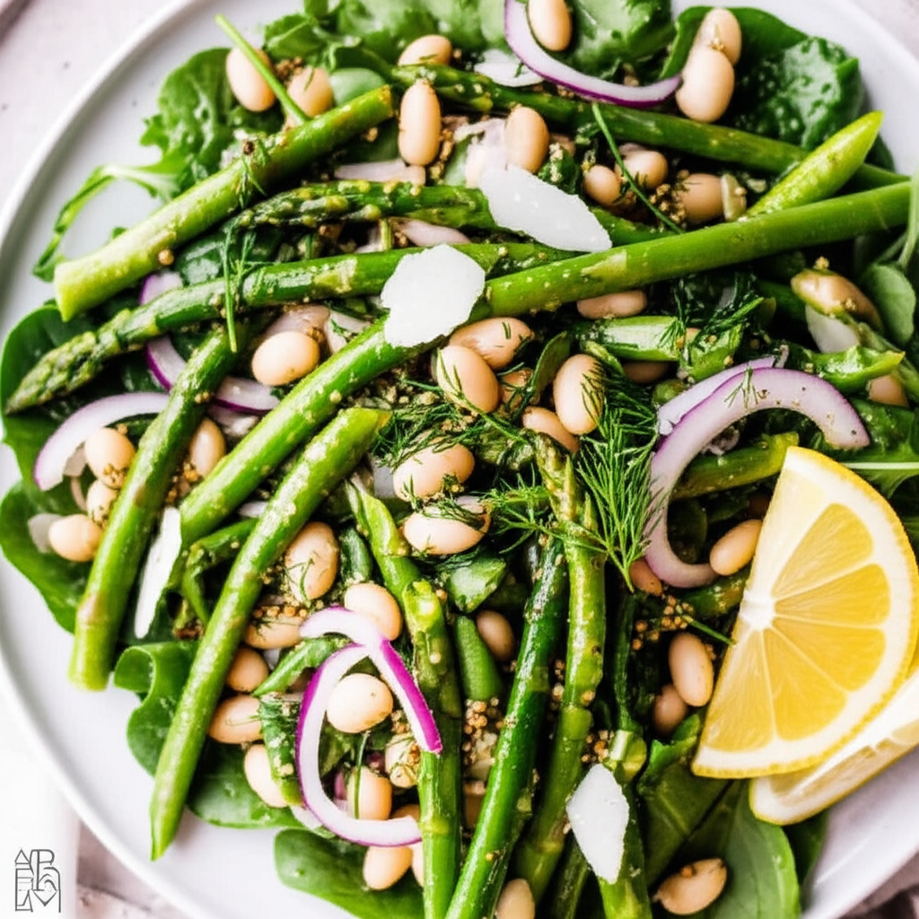 Asparagus Beans Arugula Salad With Mustard Vinaigrette image