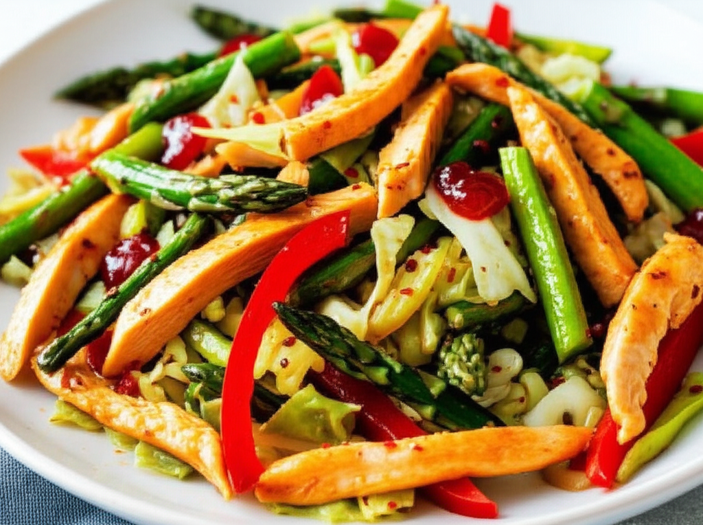 Asparagus Cabbage And Chicken Or Chicken Stir Fry image