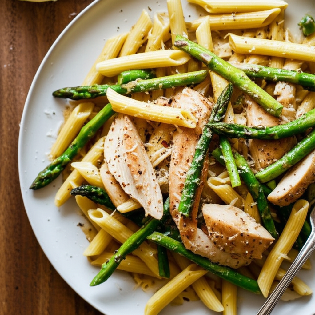 Asparagus Chicken And Penne Pasta Albertsons Com image
