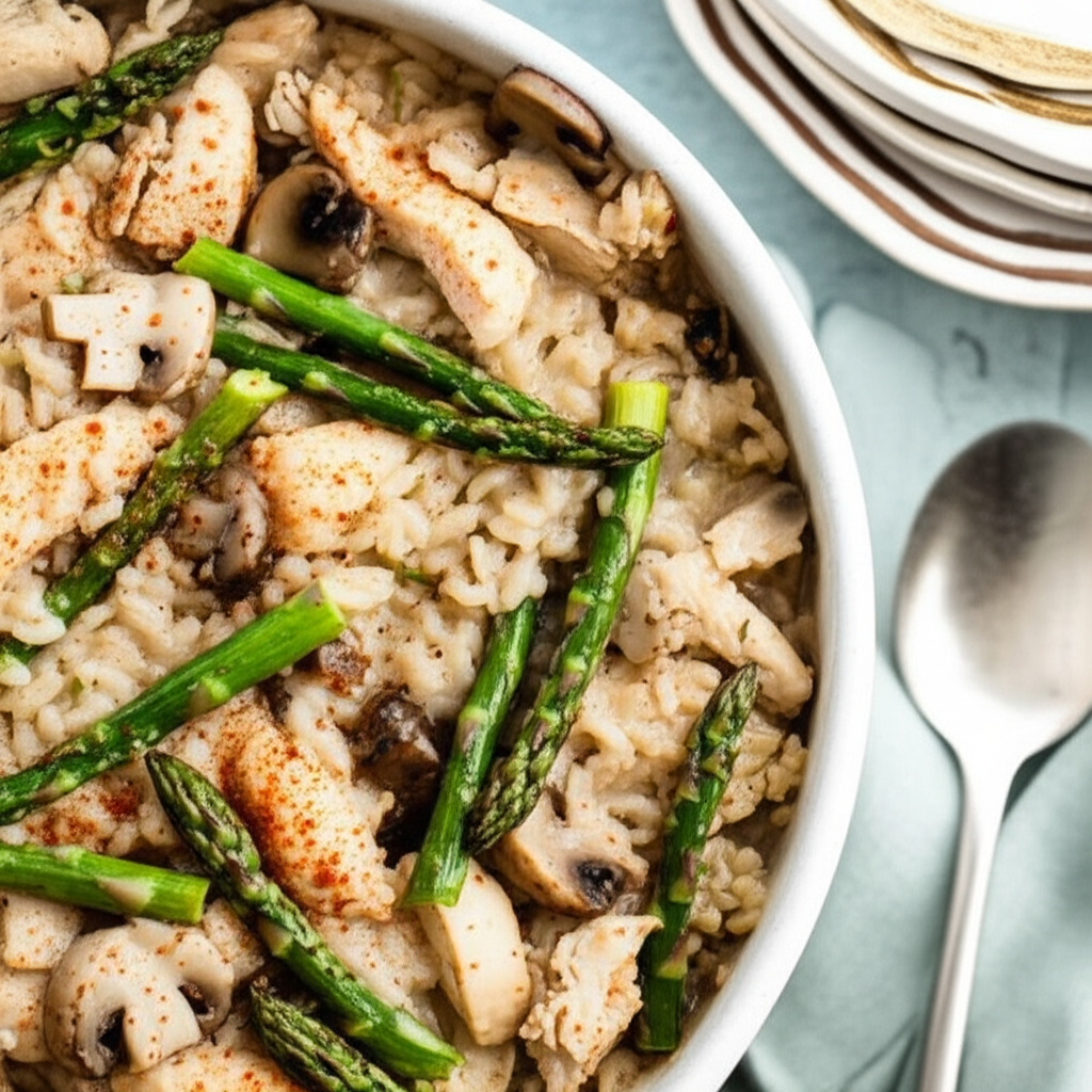 Asparagus Chicken Wild Rice Casserole image