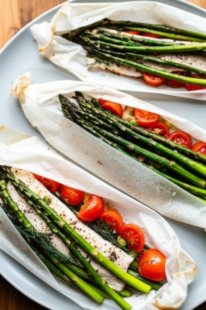 Asparagus Fish Dinner Parcels image