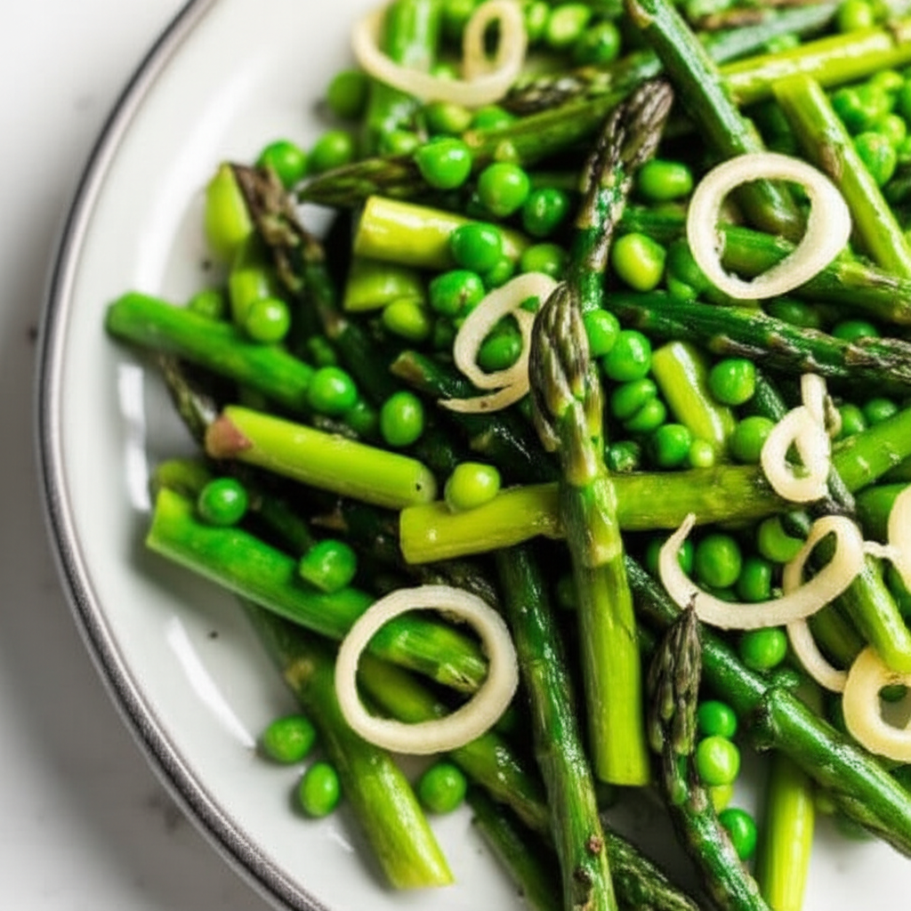 Asparagus Peas And Basil Piselli Con Asparagi E Basilico image