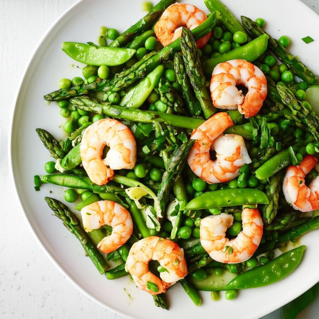 Asparagus Shrimp And Spring Pea Salad image