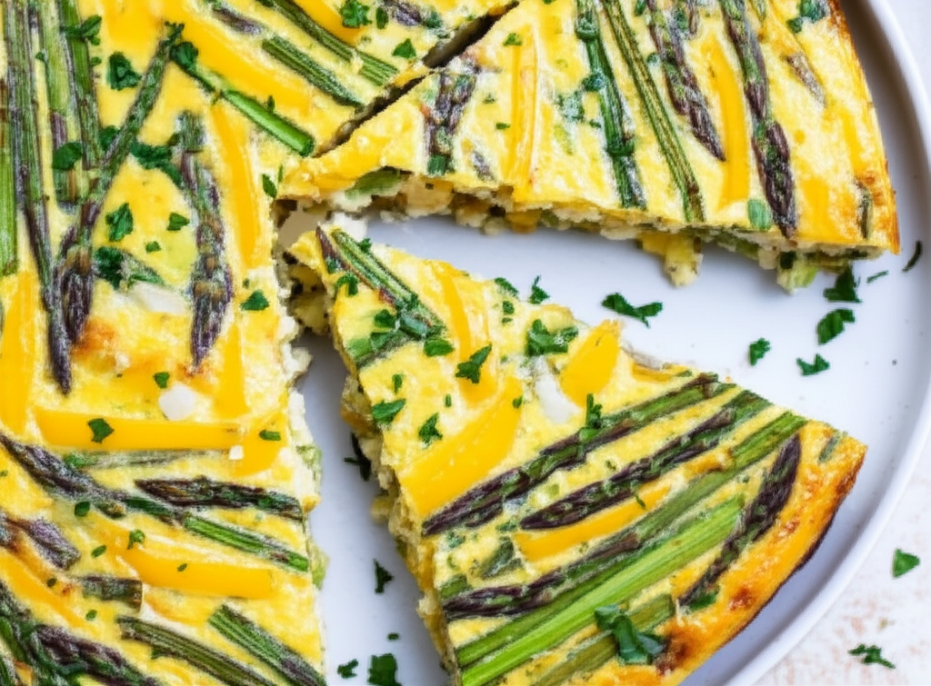 Asparagus Zucchini And Yellow Pepper Frittata image