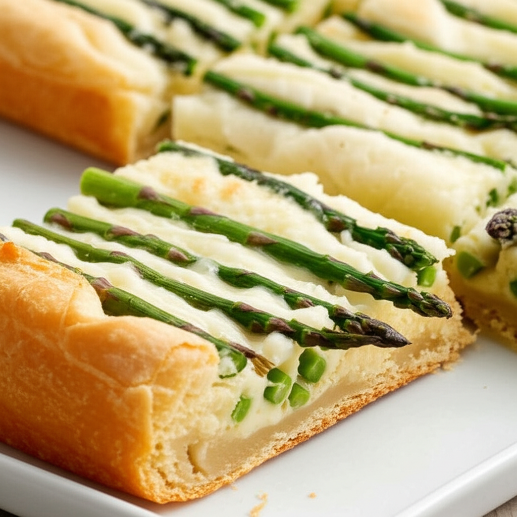 Asparagus Cheese Squares With Crescent Crust image