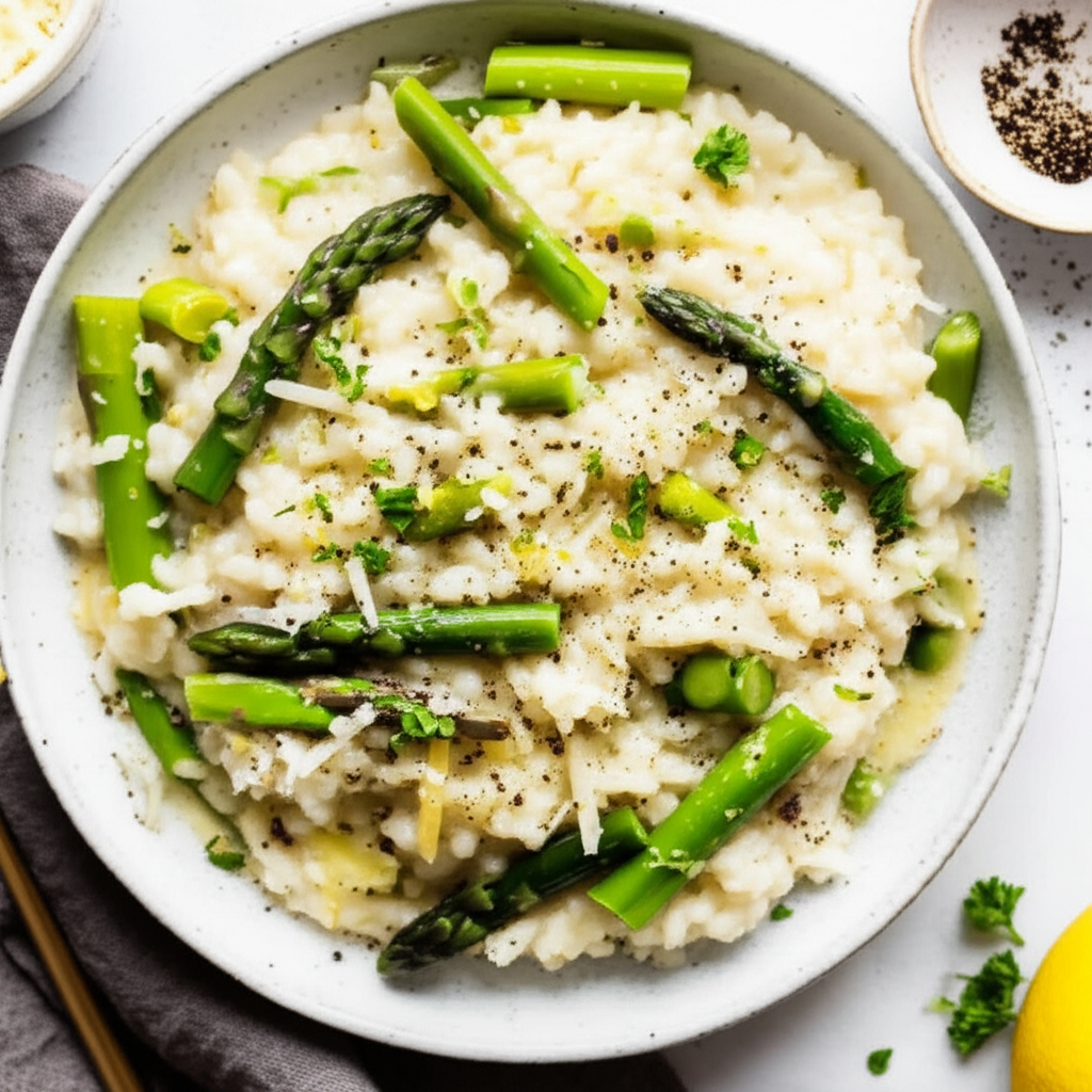 Asparagus Leek Risotto image