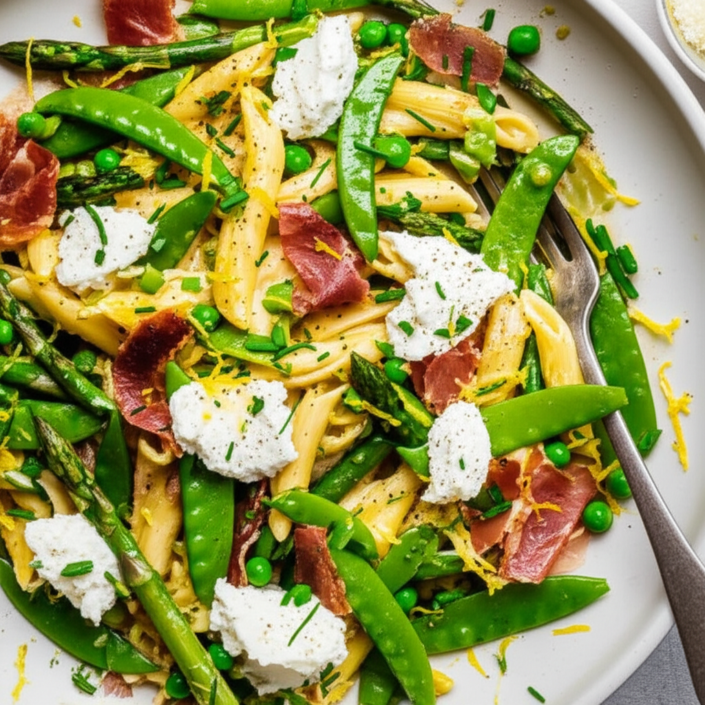 Asparagus Spring Pea Pasta image