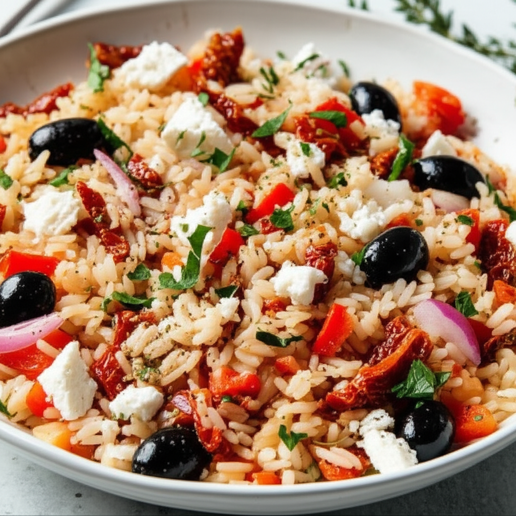 Athenian Rice With Feta Cheese image