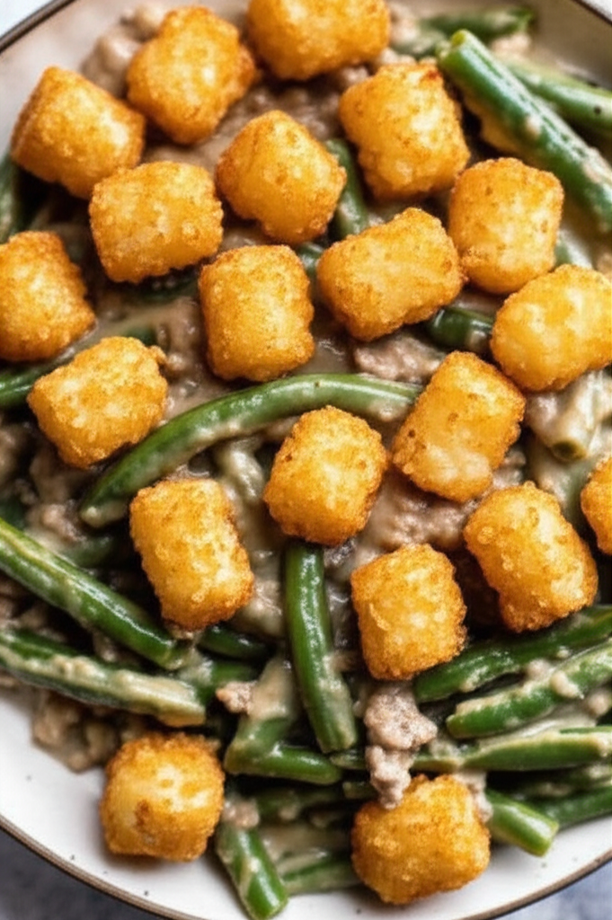 Hamburger Tots Green Bean Casserole image