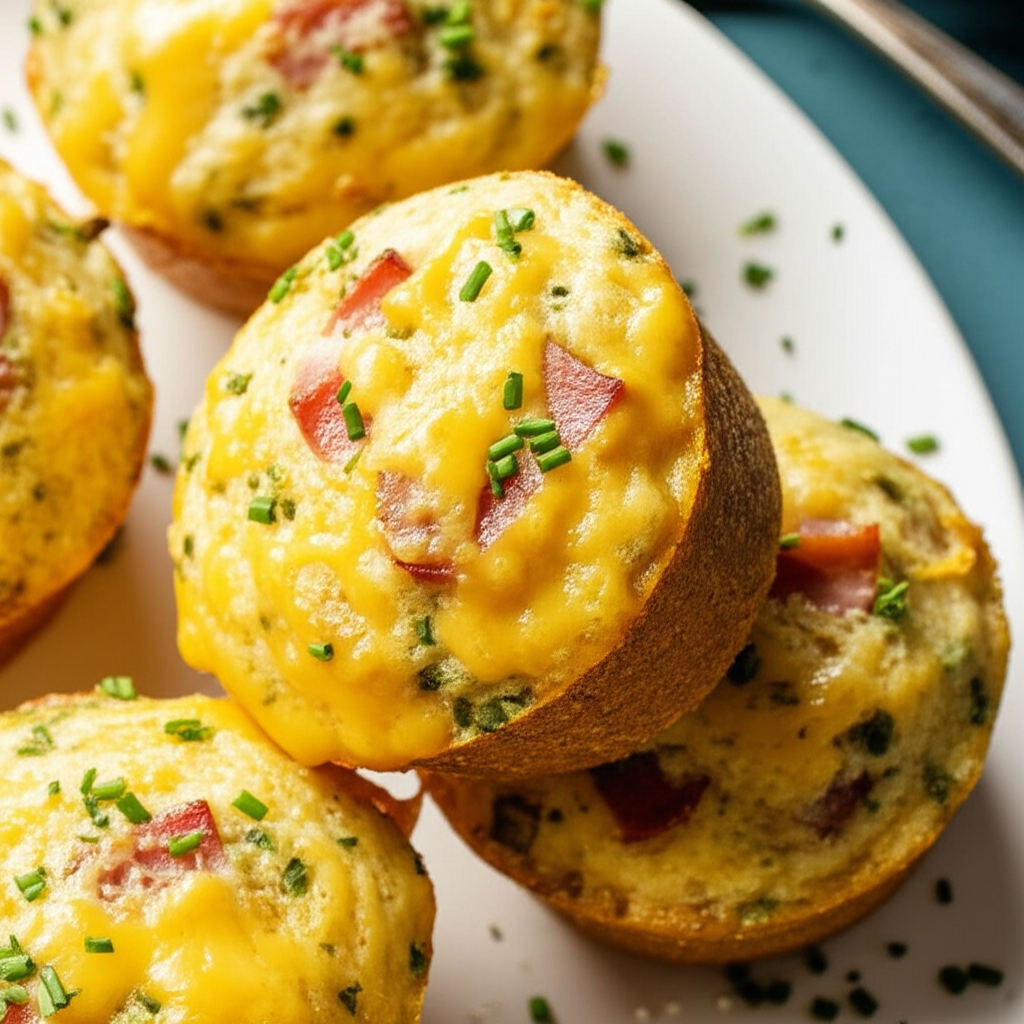 Auberge Cheddar Cheese And Ham Breakfast Buns Muffins image