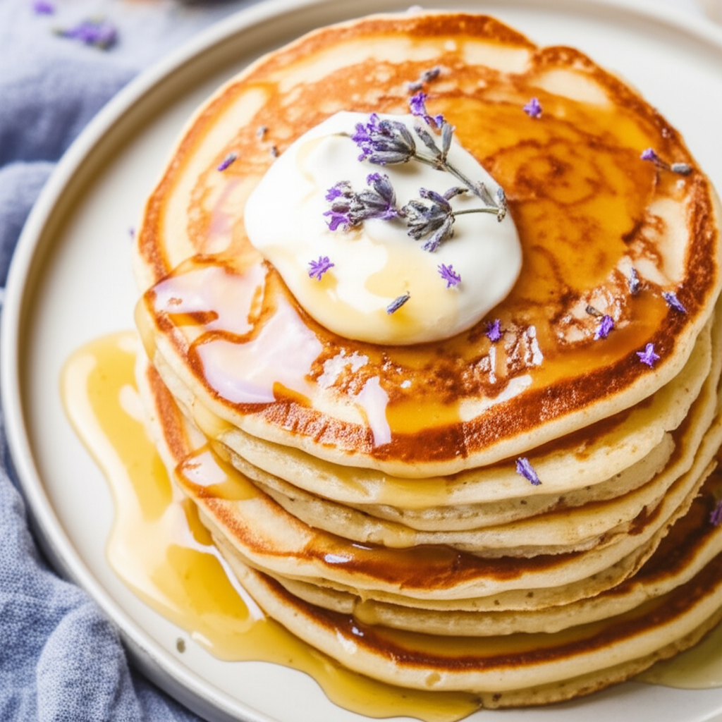 Auberge French Lavender Pancakes With Lavender Honey image