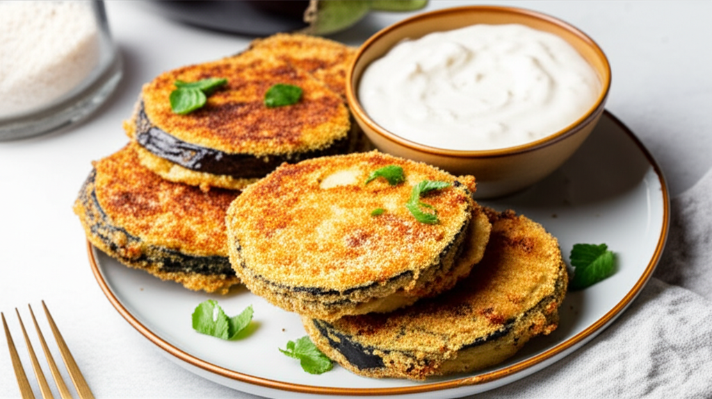 Aubergine Eggplant Fritters image