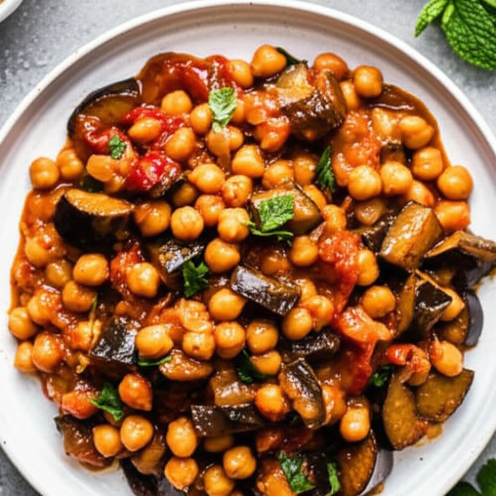 Aubergine Chickpea And Tamarind Stew image