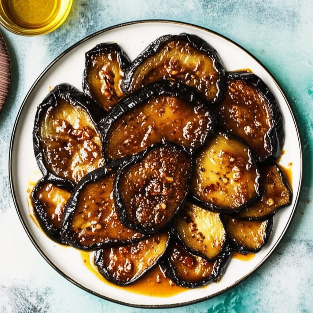 Aubergines In A Spicy Honey Sauce image