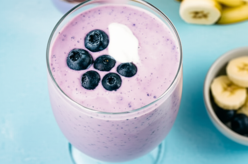 Healthy Blueberry Milkshake image