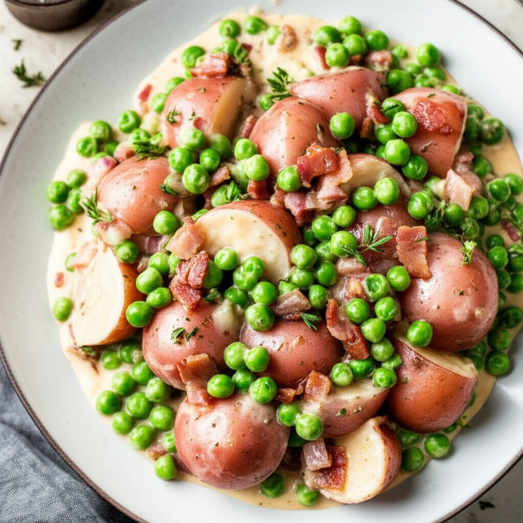 Aunt Rebecca's Creamed Potatoes Peas image