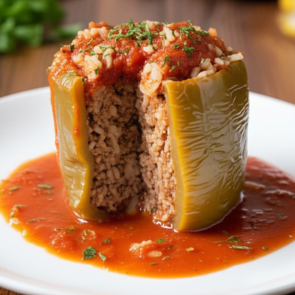 Aunt Virgie S Stuffed Green Bell Peppers image