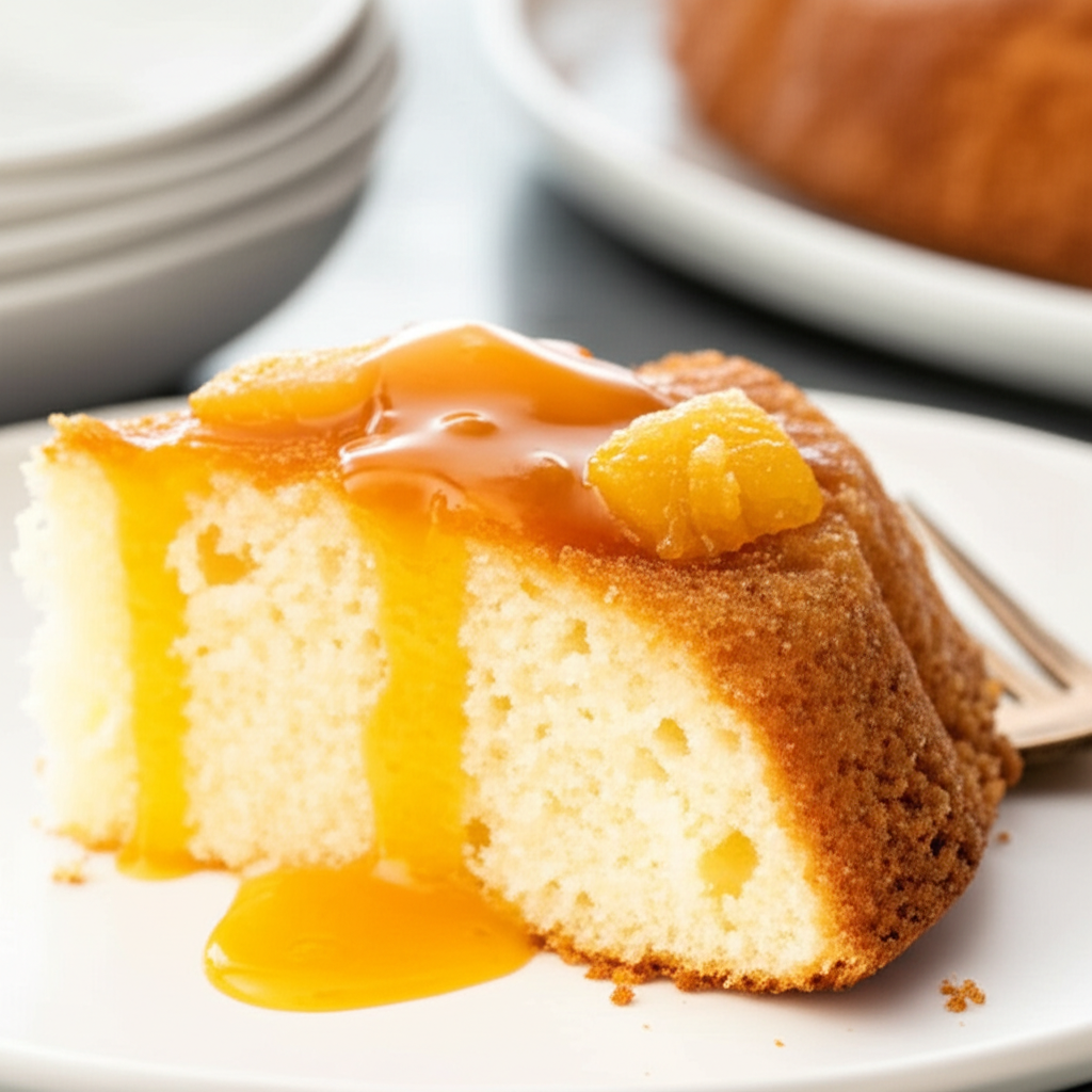 2 Ingredient Pineapple Cake With Pineapple Sauce image