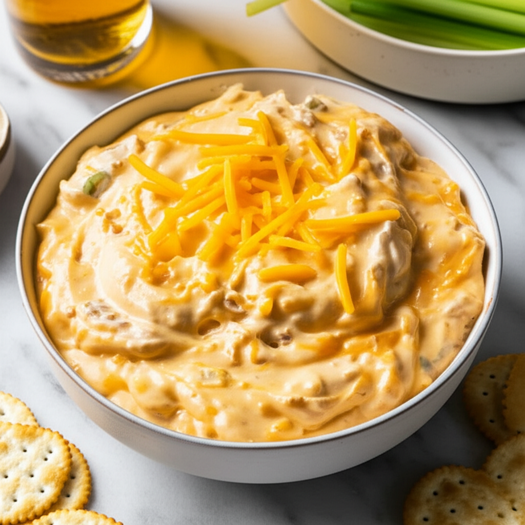 Aussie Onion Cheese Beer Dip image