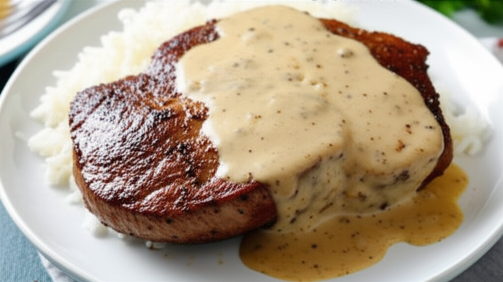 Aussie Pepper Steak Steak With Creamy Pepper Sauce image