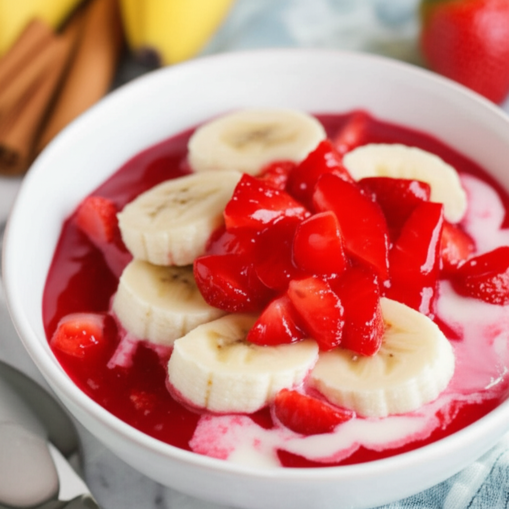 2 Minute Low Fat Strawberry And Banana Custard Comfort Food image