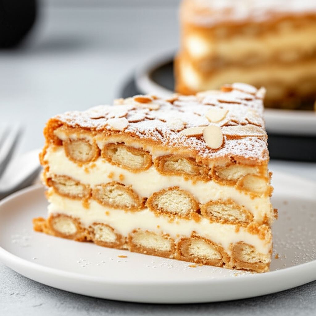 Austrian Almond Torte Malakoff Torte image