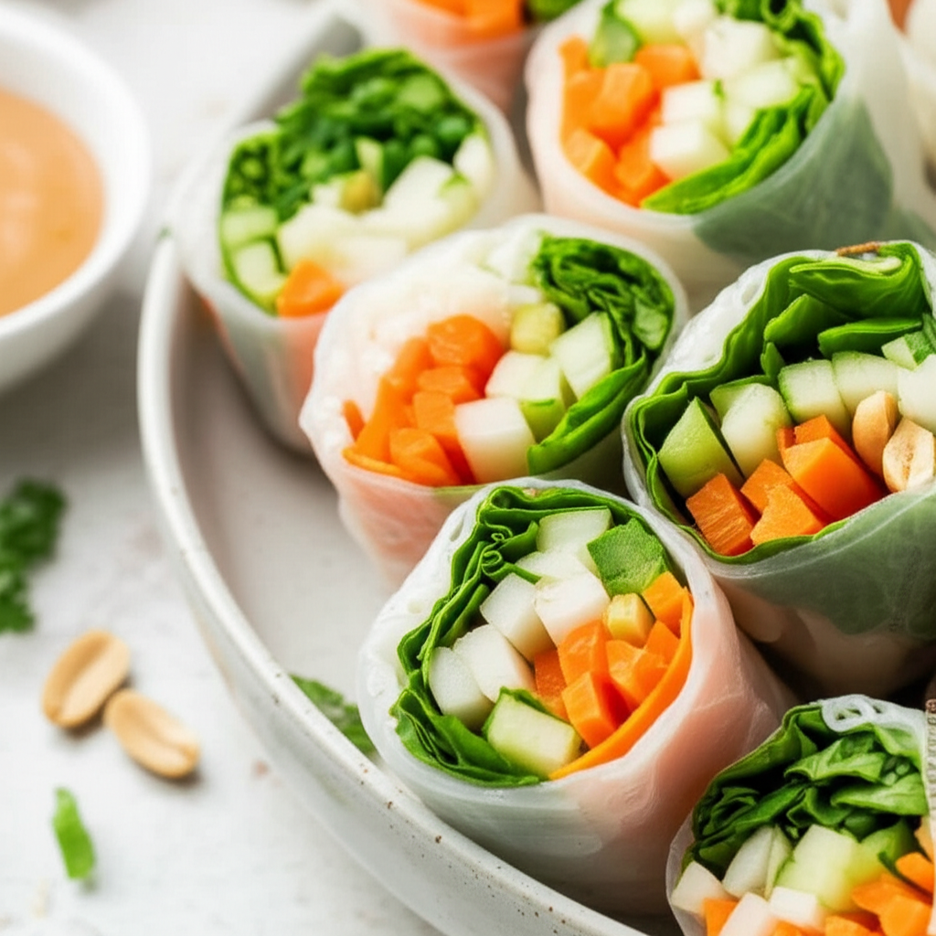 2 Points Plus Crunchy Veggie Rolls With Peanut Dipping Sauce image
