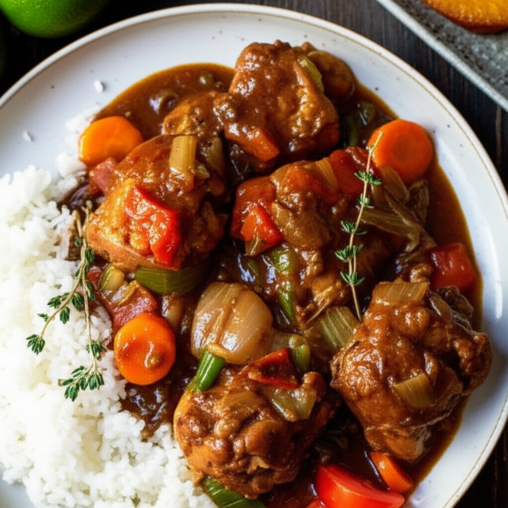 Authentic Jamaican Brown Stew Chicken image