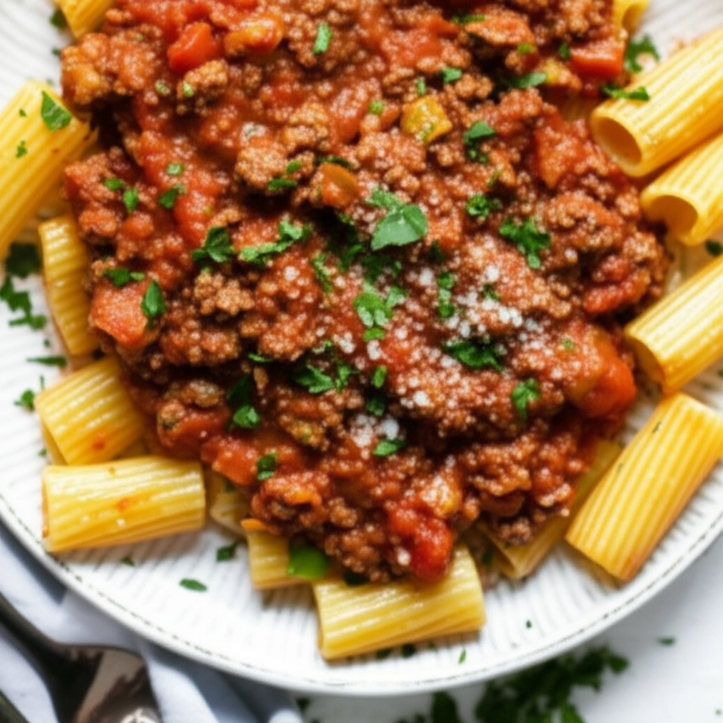 Authentic Rigatoni Bolognese image