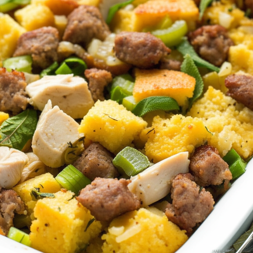 Authentic Southern Cornbread Dressing From Dixie image