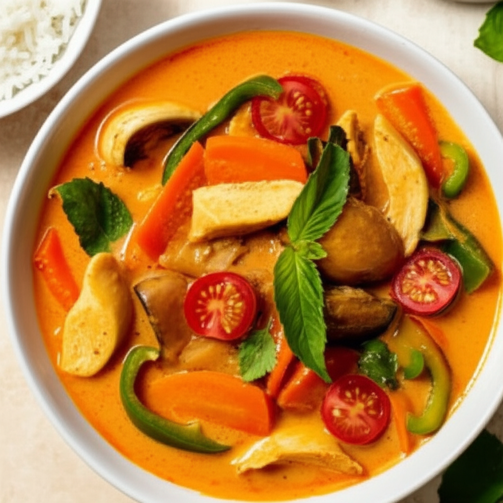 Authentic Thai Red Curry With Chicken image