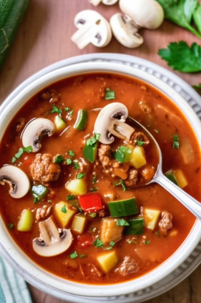 Autumn Beef Mushroom Soup image