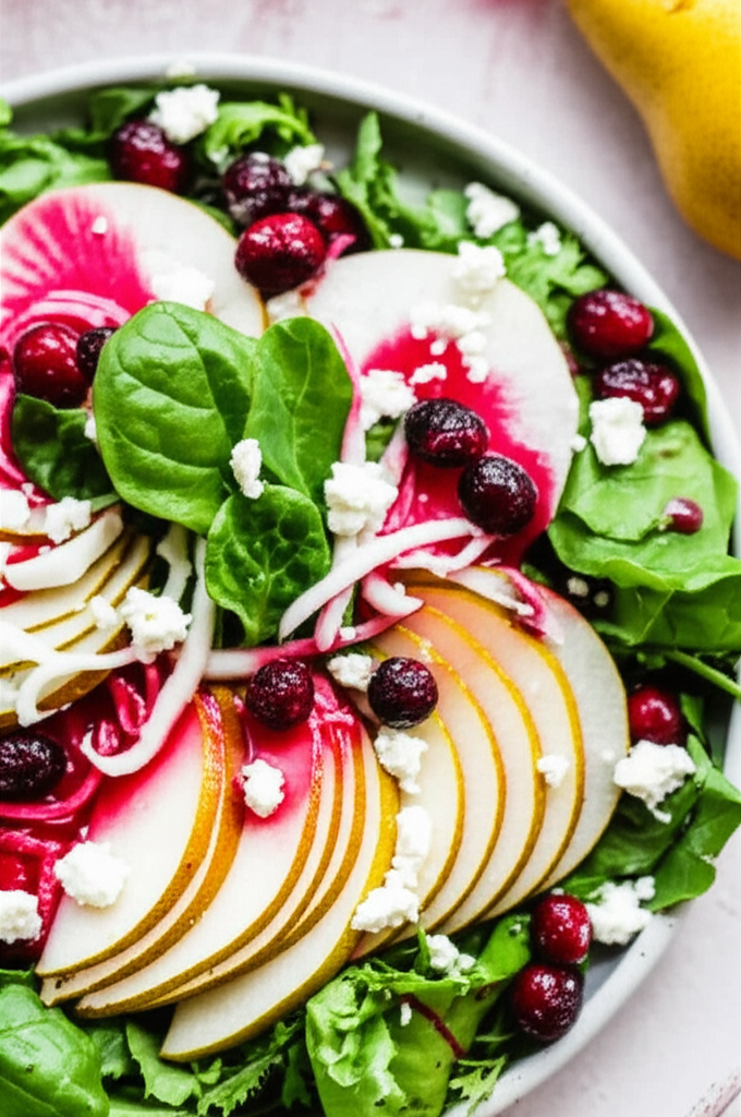 Autumn Bitter Sweet Salad With Cranberry Vinaigrette image