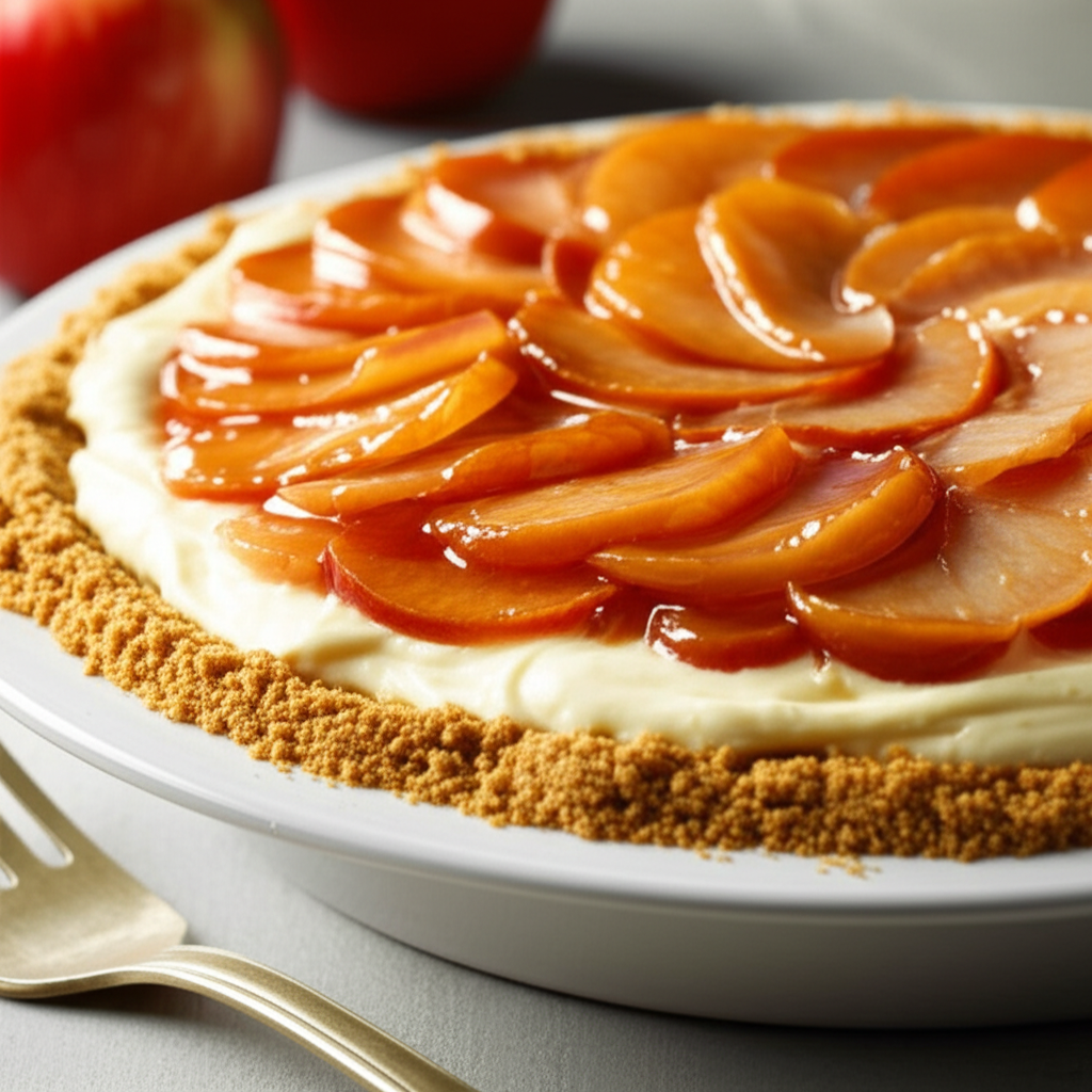 Autumn Glazed Apple Cream Pie image