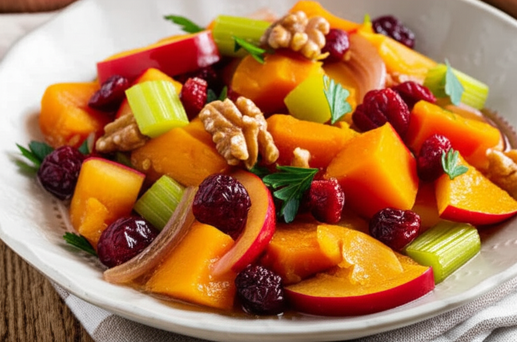 Autumn Melange Of Pumpkin Vegetables And Fruit image