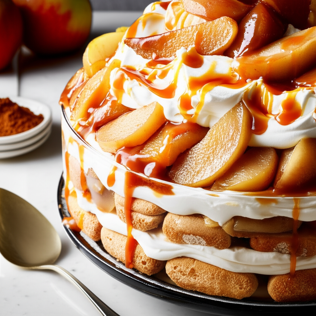Autumn Trifle W Roasted Apples Pears And Pumpkin Caramel Sauce image