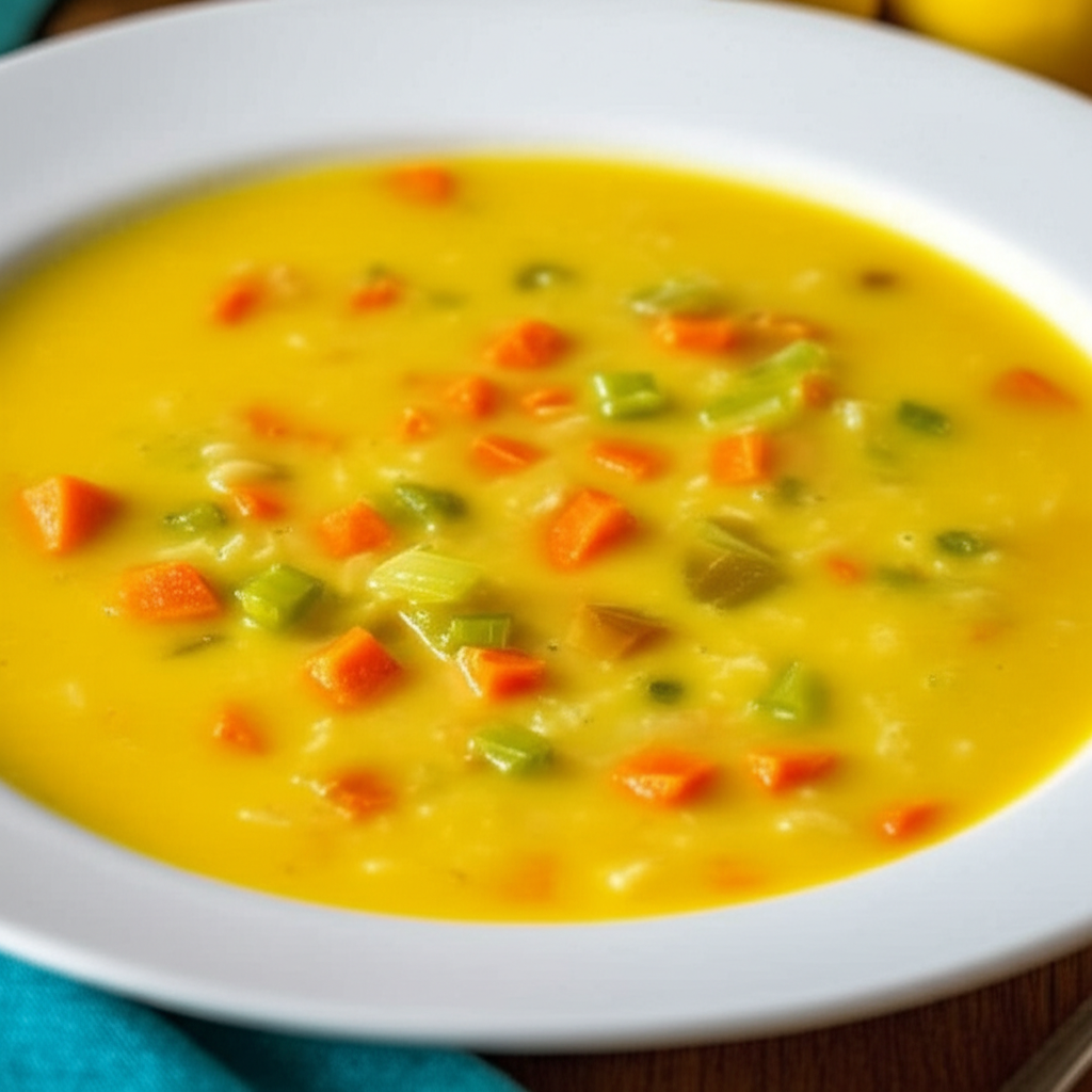 Avgolemono Egg Lemon Soup Greece image