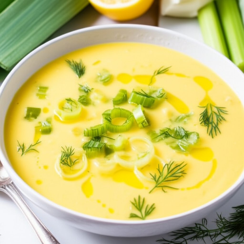 Avgolemono Soup With Leek And Celery image