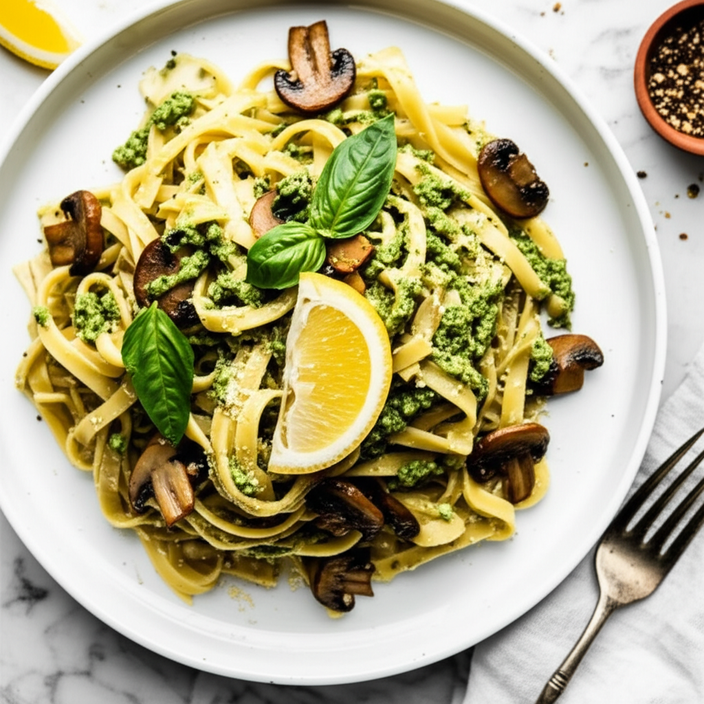 Avocado Mushroom Fettuccine image
