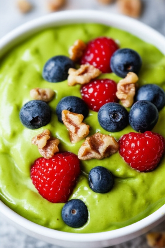 Avocado And Berry Pudding Raw Food image