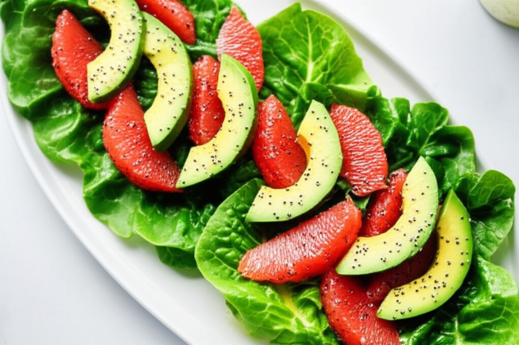 Avocado And Grapefruit Salad With Poppy Seed Dressing image
