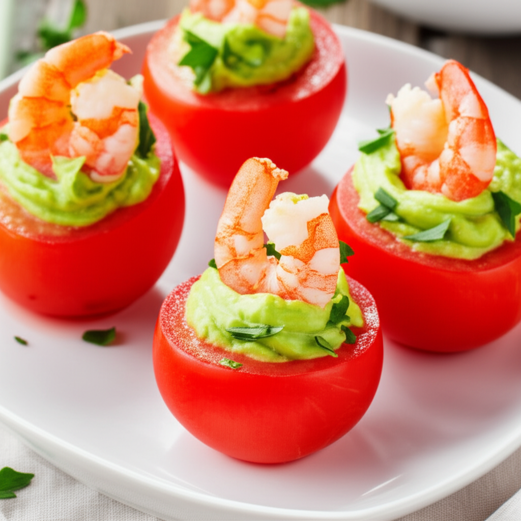 Avocado And Shrimp Tomato Cups image
