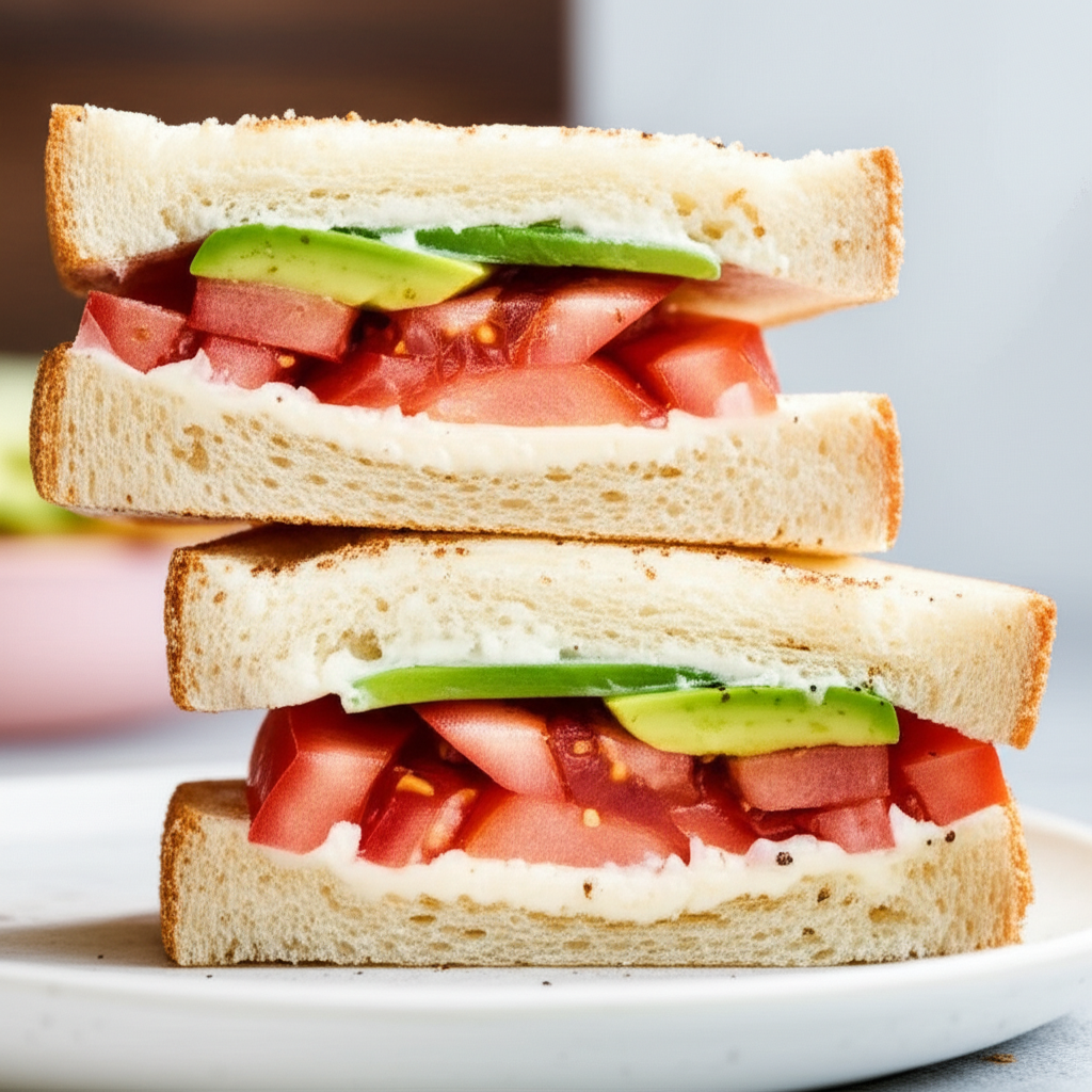 Avocado And Tomato Sandwiches image