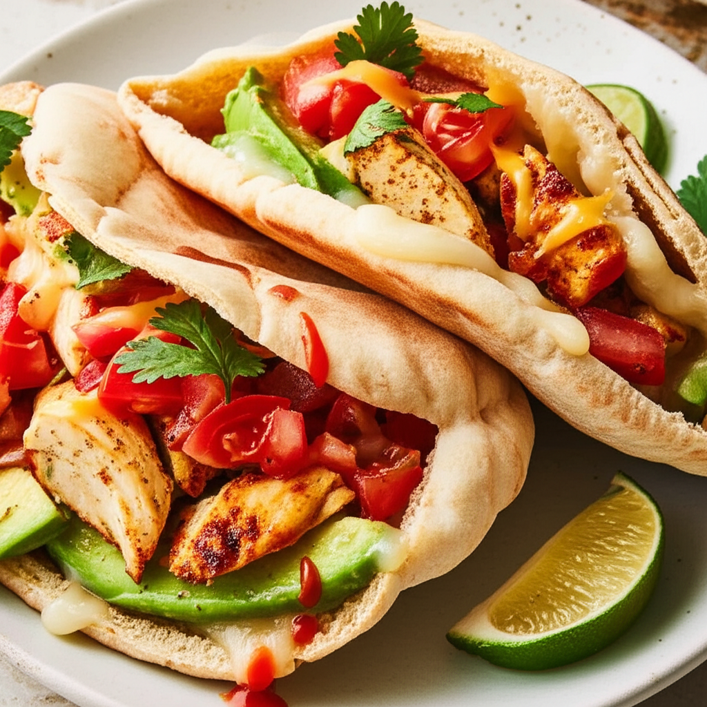 Avocado Chicken Pitas image