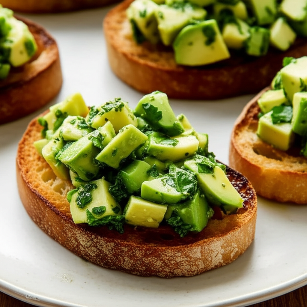 Avocado Chimichurri Bruschetta image