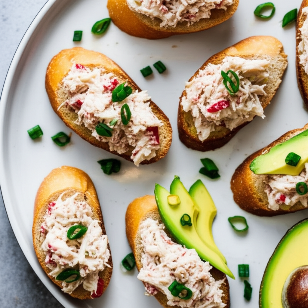 Avocado Crab Crostini image